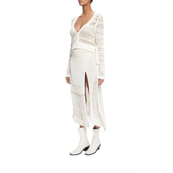 Jonathan Simkhai Joyce Cardigan Bone Multi Womens Size Medium - Picture 3 of 9